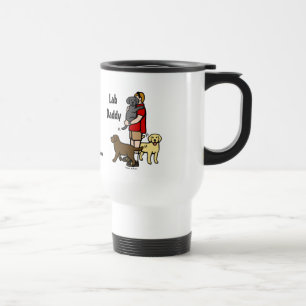 Personalised Lab Daddy Trio Cartoon Travel Mug