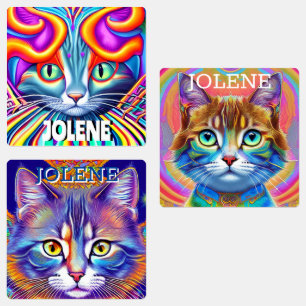 Personalised Labels Unique Mystical Kitty Cat