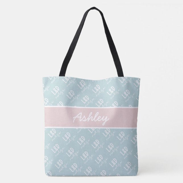 Personalised Labour and Delivery Nurse Pattern Tot Tote Bag (Back)