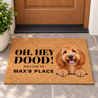 Personalised Labradoodle Oh Hey Dood Welcome Doormat