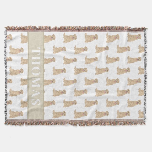 Personalised Labrador (Dudley) Throw Blanket (Front)