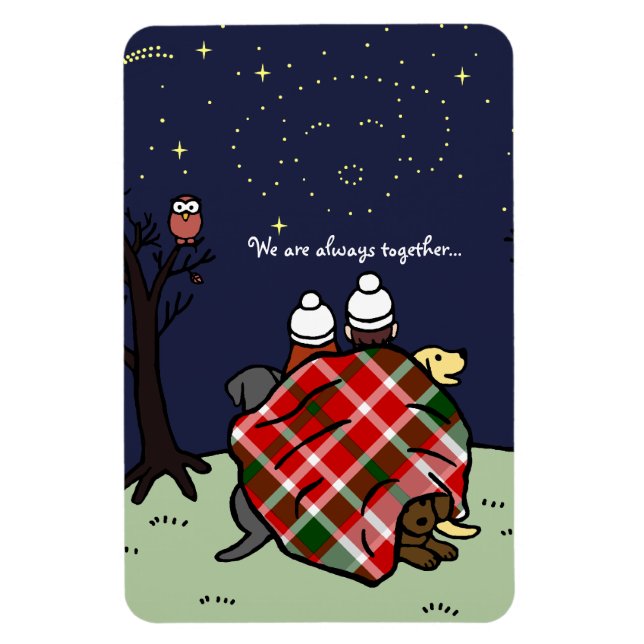 Personalised Labrador Family and the Sky Magnet (Vertical)