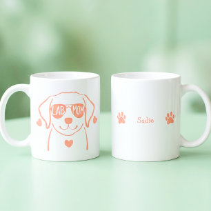 Personalised Labrador Mum Mug in Salmon Pink
