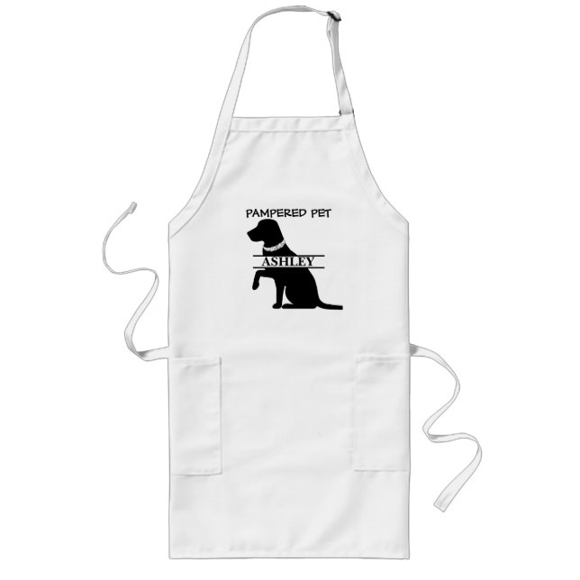 Personalised  Labrador Pet Groomer Long Apron (Front)