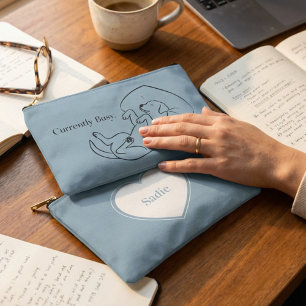 Personalised Labrador Pouch Ice Blue Dog Mum Gift
