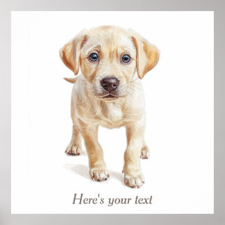 Personalised Labrador Puppy Dog Nursery Print