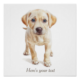 Personalised Labrador Puppy Dog Nursery Print