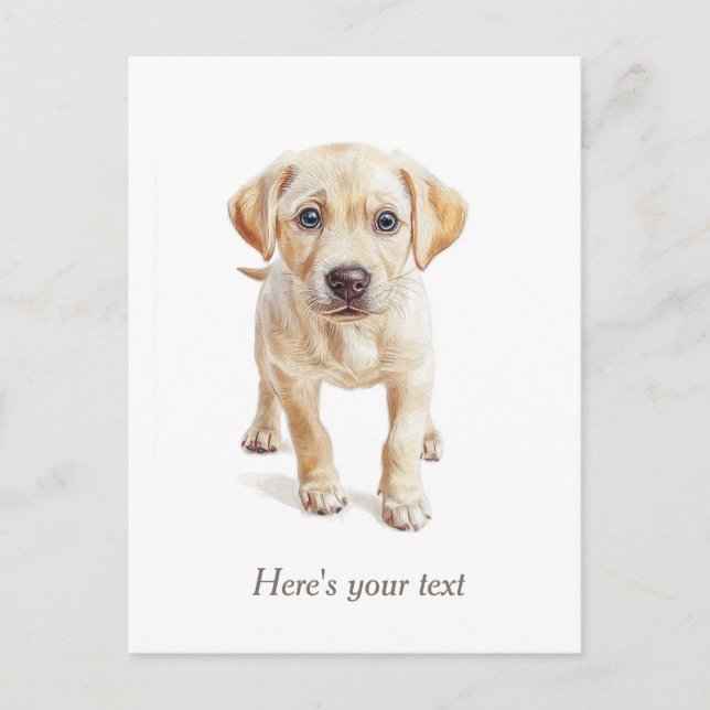 Personalised Labrador Puppy Dog  Postcard (Front)