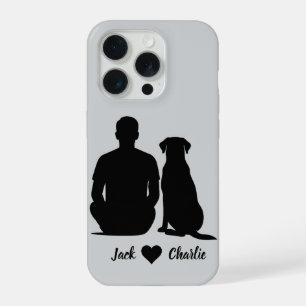 Personalised Labrador Retriever Dog And Male Owner iPhone 15 Pro Case