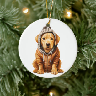 Personalised Labrador Retriever Dog Art Ceramic Ornament