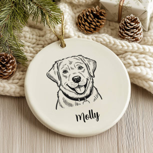 Personalised Labrador Retriever Dog Christmas Ceramic Ornament
