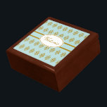 Personalised Lace Aqua Jewellery Box<br><div class="desc">An elegant aqua pattern decorates this sleek box. Personalise this decorative box by changing the name. Use this elegant box as a jewellery box,  decor,  keepsake box,  etc... .The design is from original art.</div>