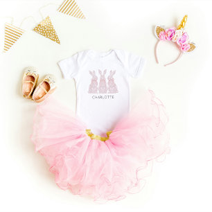 Personalised Lace Bunny Baby Bodysuit 