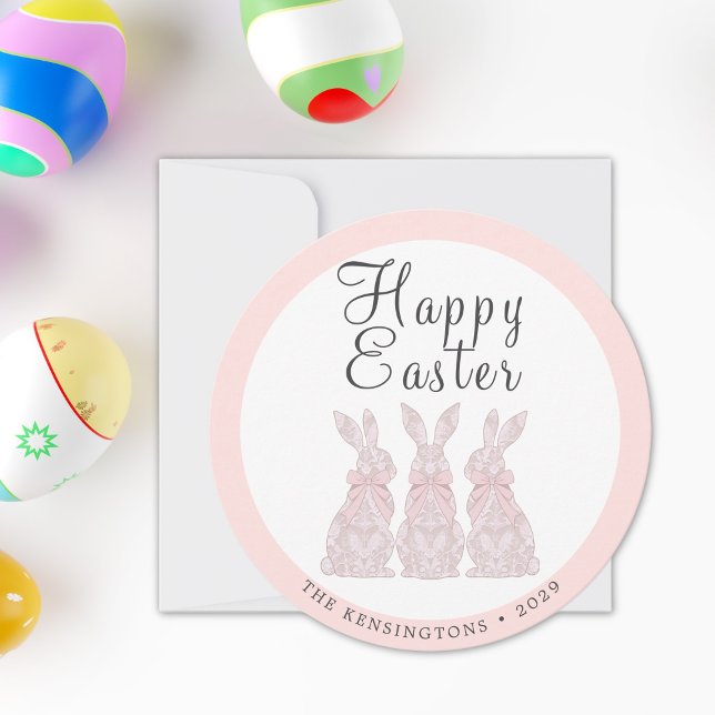 Personalised Lace Bunny Easter Card (Personalized Lace Bunny Easter Card)