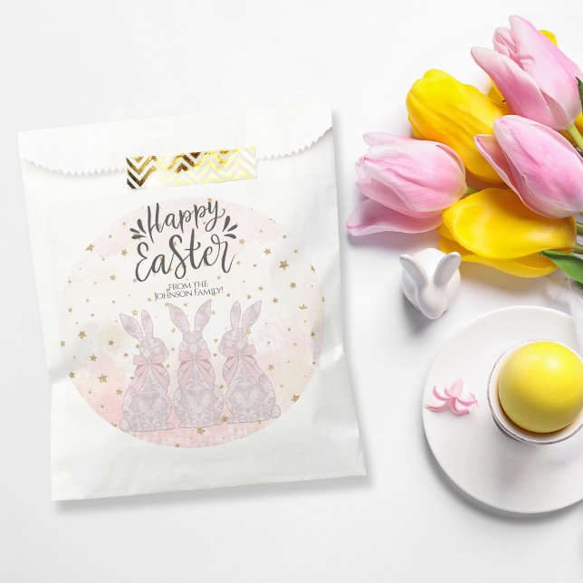 Personalised Lace Bunny Easter Favour Bags  (Personalized Lace Bunny Easter Favor Bags)