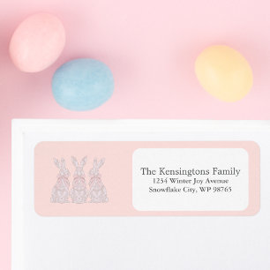 Personalised Lace Bunny Easter Return Address  Label