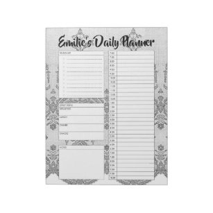 Personalised Lace Daily Planner Organiser Diary Notepad