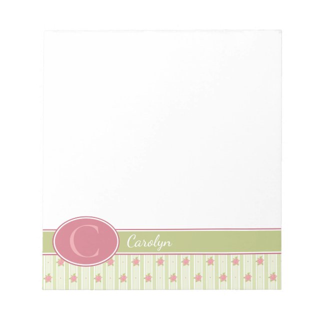 Personalised Lace & English Garden Notepad (Front)