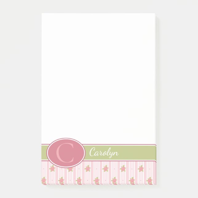 Personalised Lace & English Garden Post-it Notes (Front)