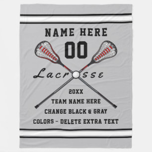 Personalised Lacrosse Blanket Your TEXT and COLORS