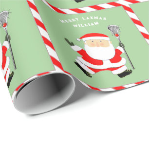 Personalised Lacrosse Christmas Gift Wrapping Paper