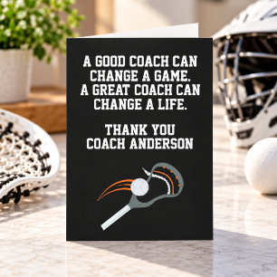 Personalised Lacrosse Coach From Team Players Card