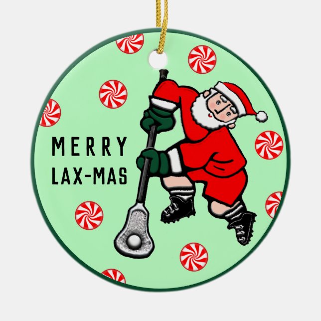 Personalised Lacrosse Collectable Ceramic Ornament (Front)