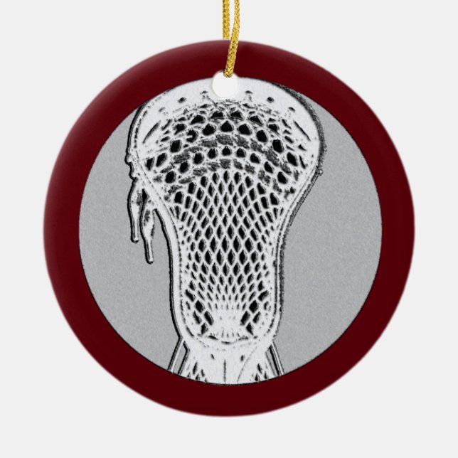 Personalised Lacrosse Collectable Ceramic Ornament (Front)