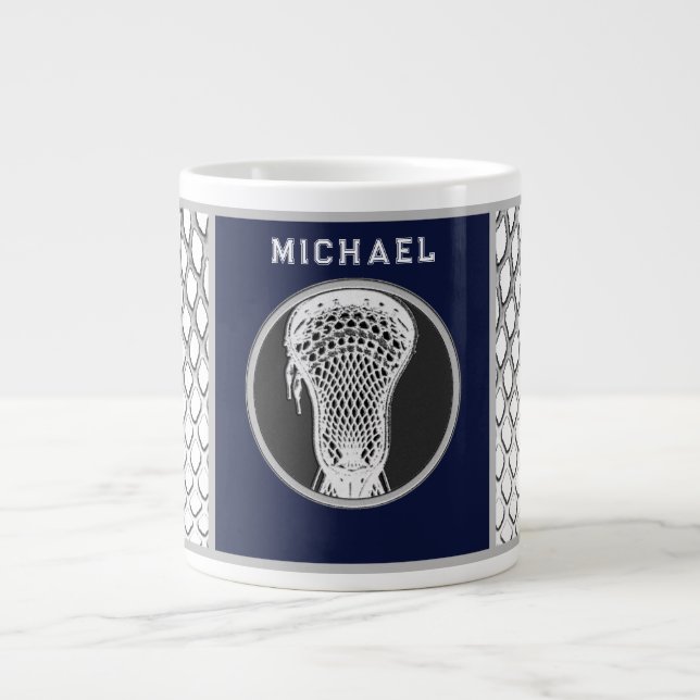 Personalised Lacrosse Collectable Giant Coffee Mug (Front)