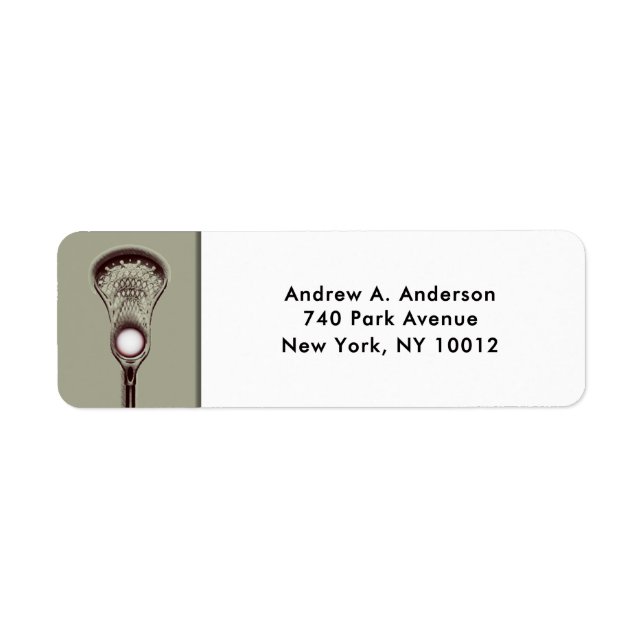 personalised lacrosse gift ideas return address label (Front)