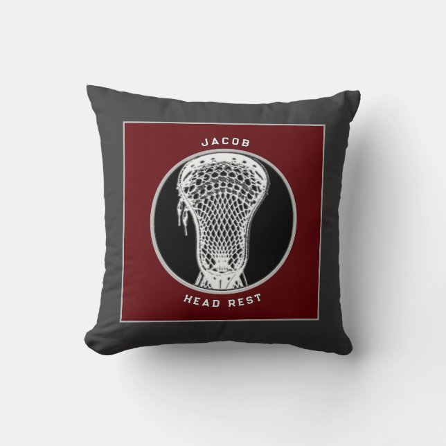 Personalised Lacrosse Gift Throw Pillow (Front)