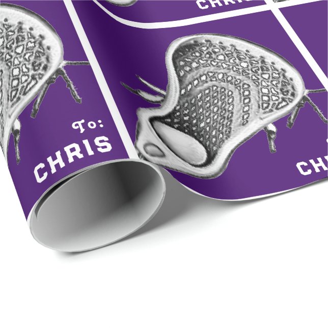 Personalised Lacrosse Gift Wrapping Paper (Roll Corner)