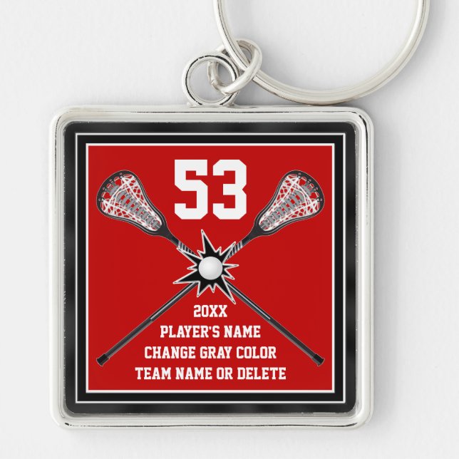 Personalised Lacrosse Gifts for Seniors Your Key Ring (Front)