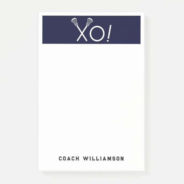 Personalised Lacrosse Gifts Post-it Notes (Front)