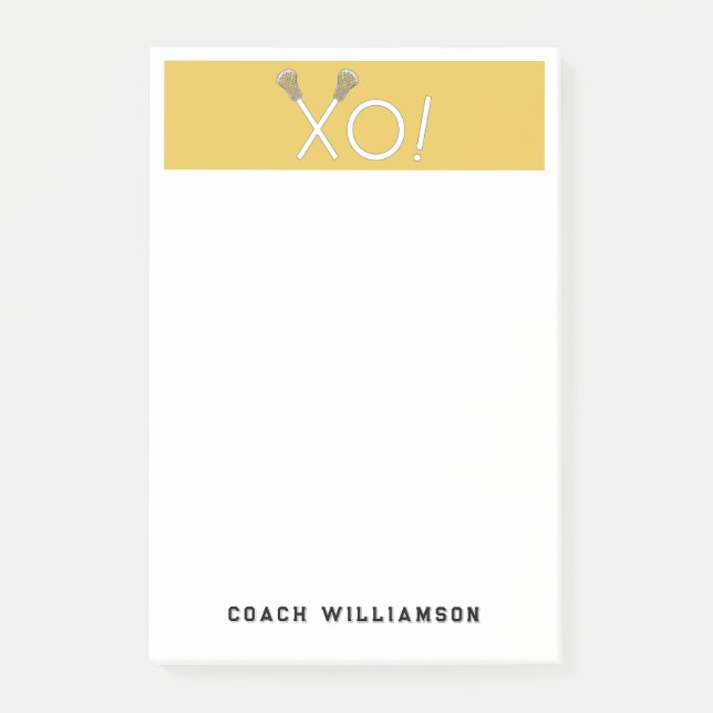 Personalised Lacrosse Gifts Post-it Notes (Front)