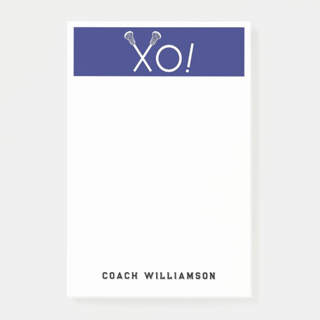Personalised Lacrosse Gifts Post-it Notes (Front)