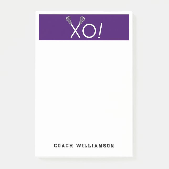 Personalised Lacrosse Gifts Post-it Notes (Front)
