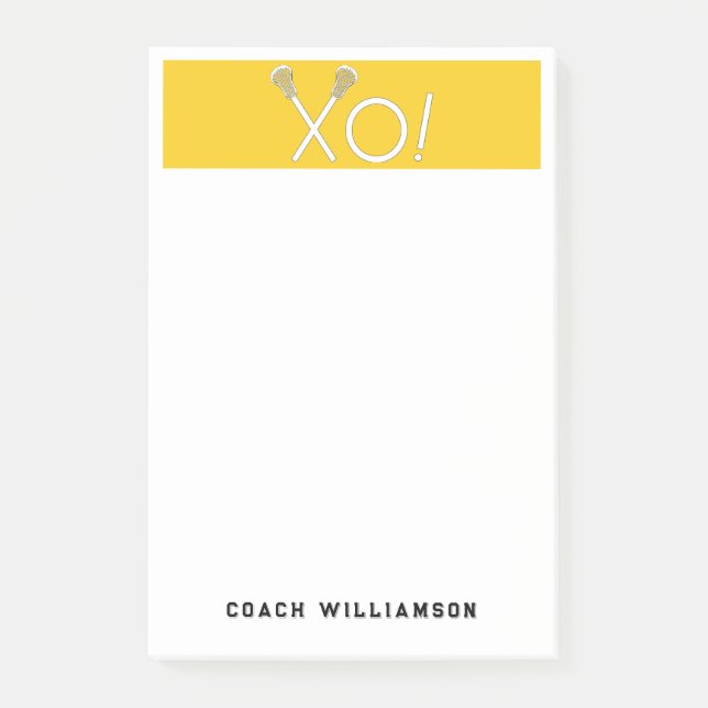 Personalised Lacrosse Gifts Post-it Notes (Front)
