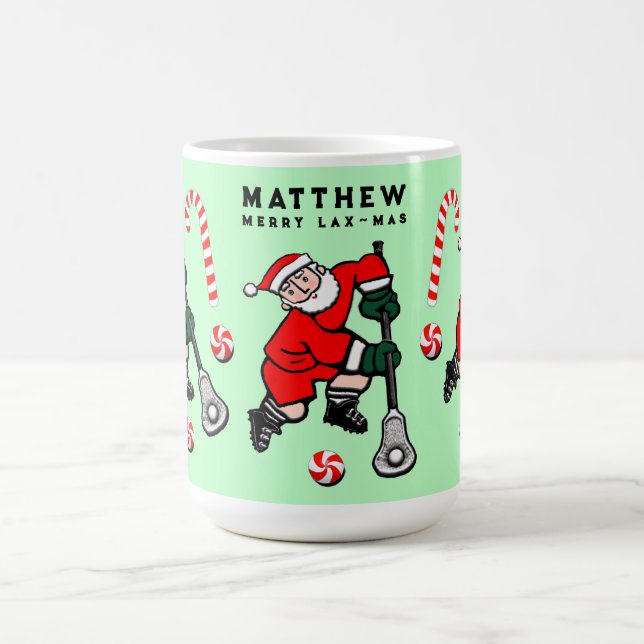 Personalised Lacrosse Holiday Gift Two-Tone Coffee Mug (Center)