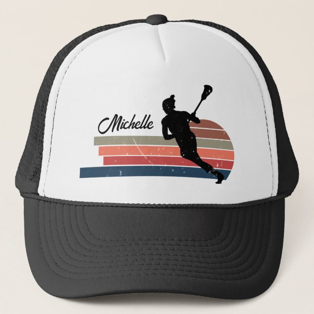 Personalised Lacrosse Name  Trucker Hat (Front)
