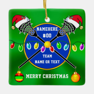 Personalised, Lacrosse Ornament for Boys and Girls