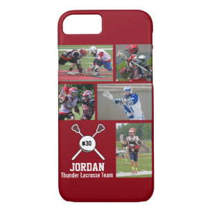 Personalised Lacrosse Photo Collage Name Number iPhone 8/7 Case