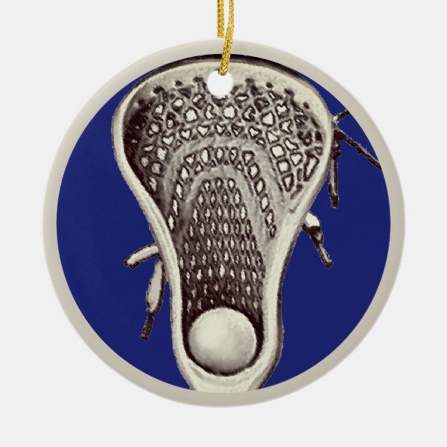 Personalised Lacrosse Player 2025 Ceramic Ornament (Front)