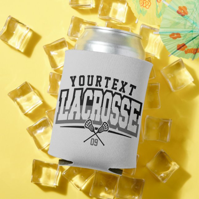 Personalised Lacrosse Player ADD NAME Team Number Can Cooler (In Situ Summer)