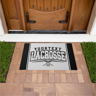 Personalised Lacrosse Player ADD NAME Team Number Doormat