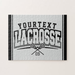 Personalised Lacrosse Player ADD NAME Team Number Jigsaw Puzzle