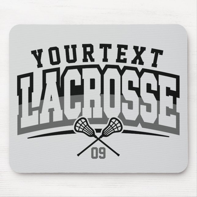 Personalised Lacrosse Player ADD NAME Team Number Mouse Pad (Front)