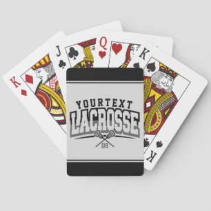 Personalised Lacrosse Player ADD NAME Team Number Playing Cards