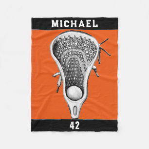 Personalised Lacrosse Player Fleece Blanket