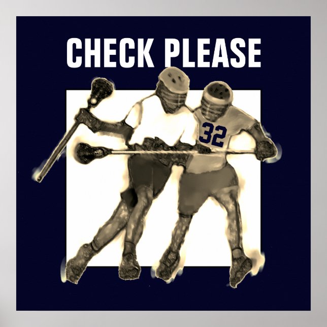 personalised lacrosse player poster (Front)